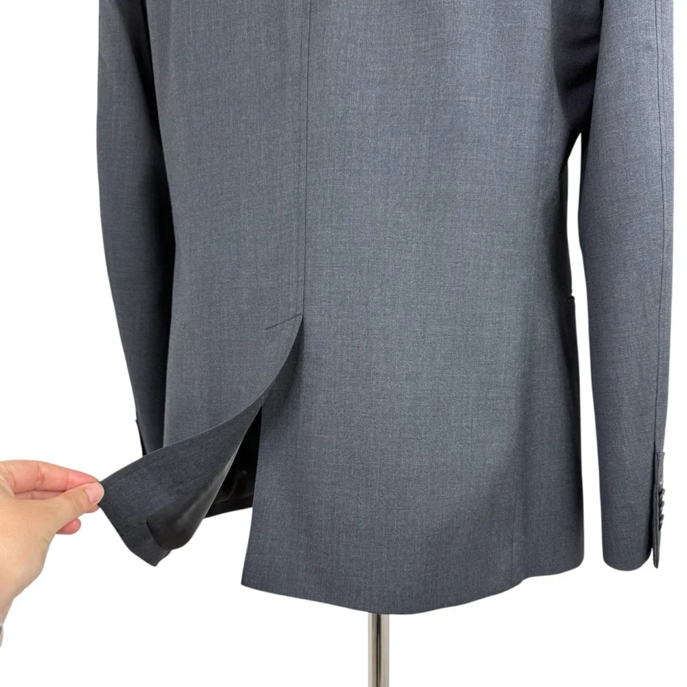 John Varvatos Luxe Single-Breasted Blazer Jacket Grey Sz 40